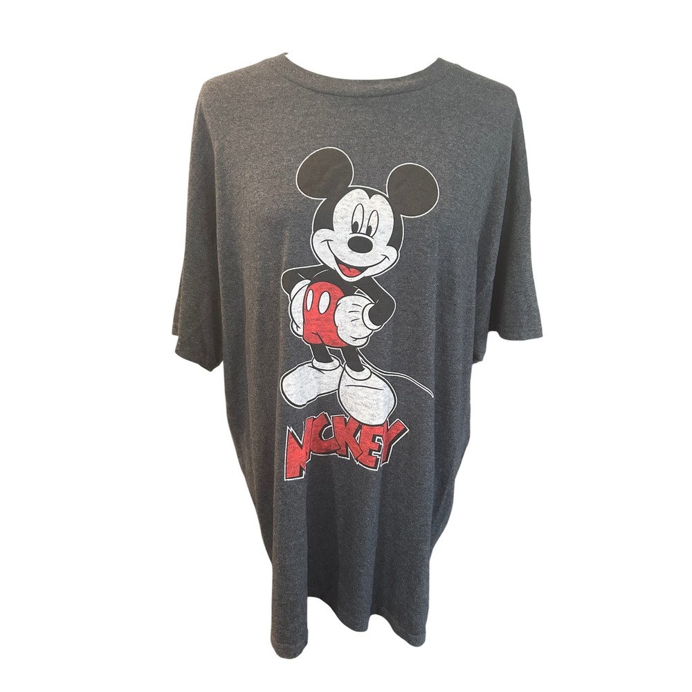 🤯4/$15 Disney Mickey Mouse Gray T Shirt XL‎ Graphic Tee Cartoon Adult Unisex